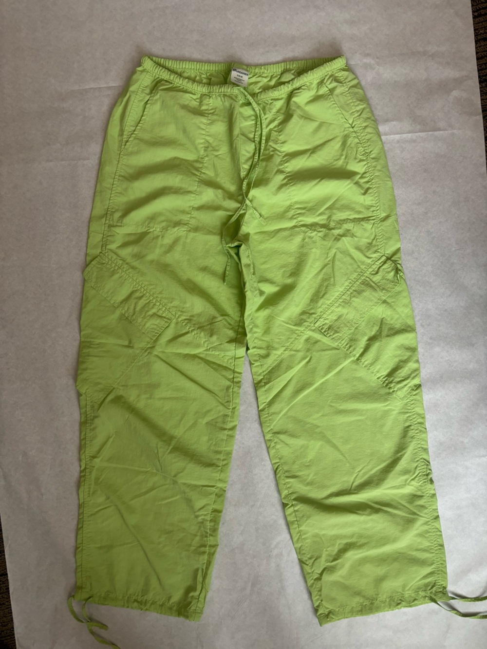 No Boundaries Lime Green Parachute Track Pants size Small